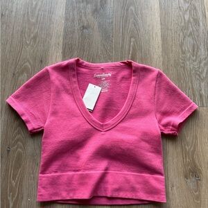 Pink V-Neck Women's Top
